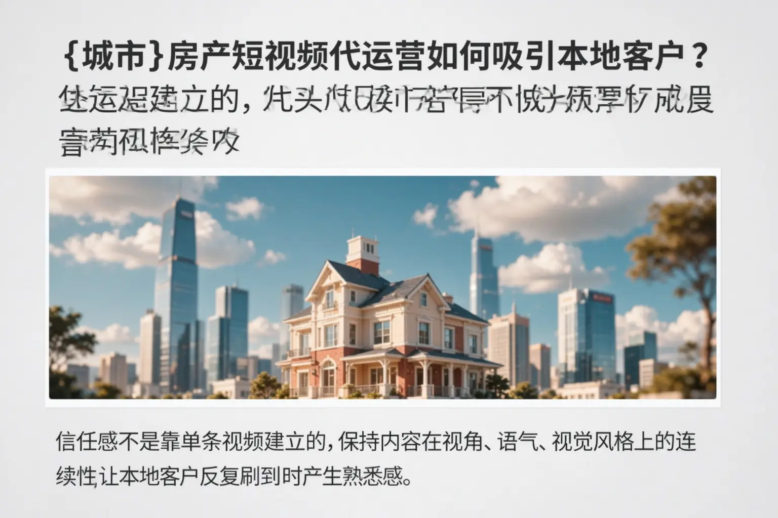 曲江房产短视频代运营如何吸引本地客户?